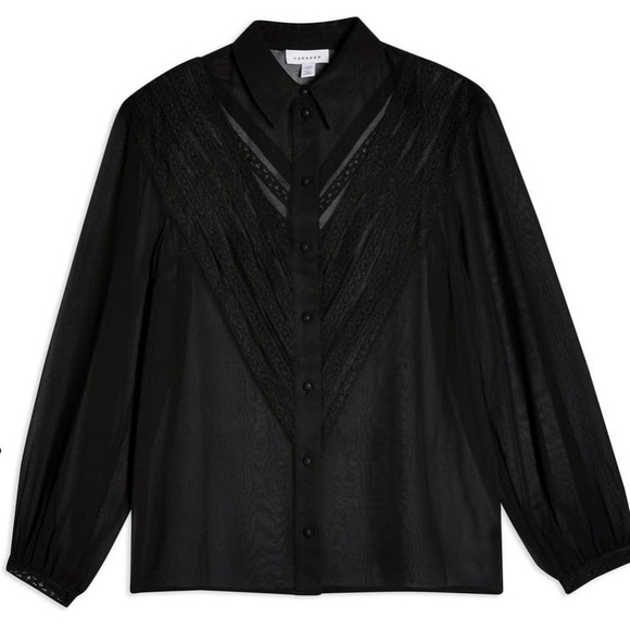 Topshop chevron lace shirt 6 - Picture 3 of 4
